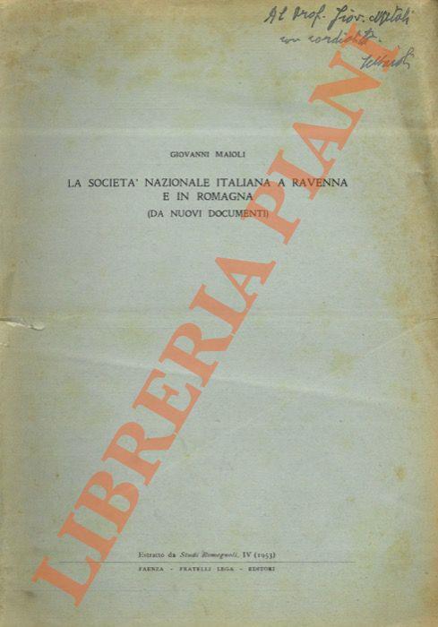 Società Nazionale Italiana a Ravenna e in Romagna (da nuovi documenti). Appendice - Giorgio Maioli - copertina