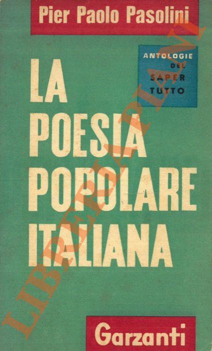 poesia popolare italiana - Pier Paolo Pasolini - copertina