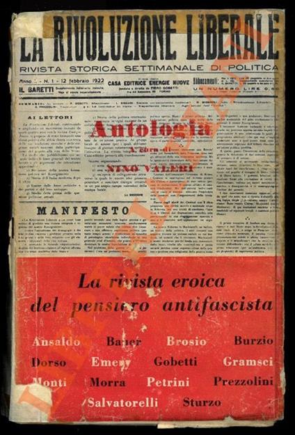 Antologia della “Rivoluzione Liberale” - Nino Valeri - copertina