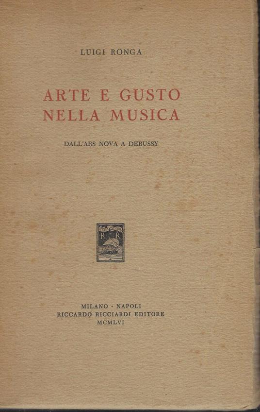 Arte E Gusto Nella Musica - Luigi Ronga - copertina