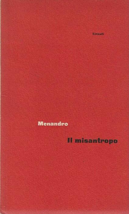 Il Misantropo - Menandro - copertina