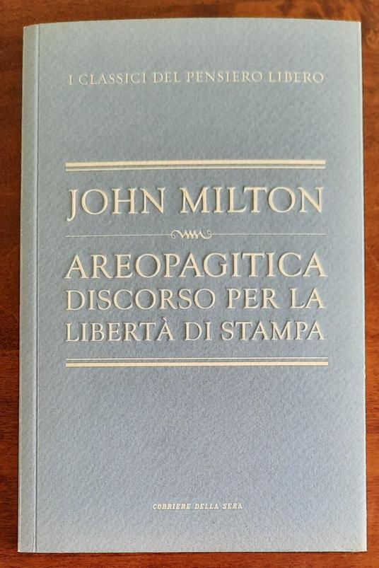 Areopagitica. Discorso per la libertà di stampa - John Milton - copertina