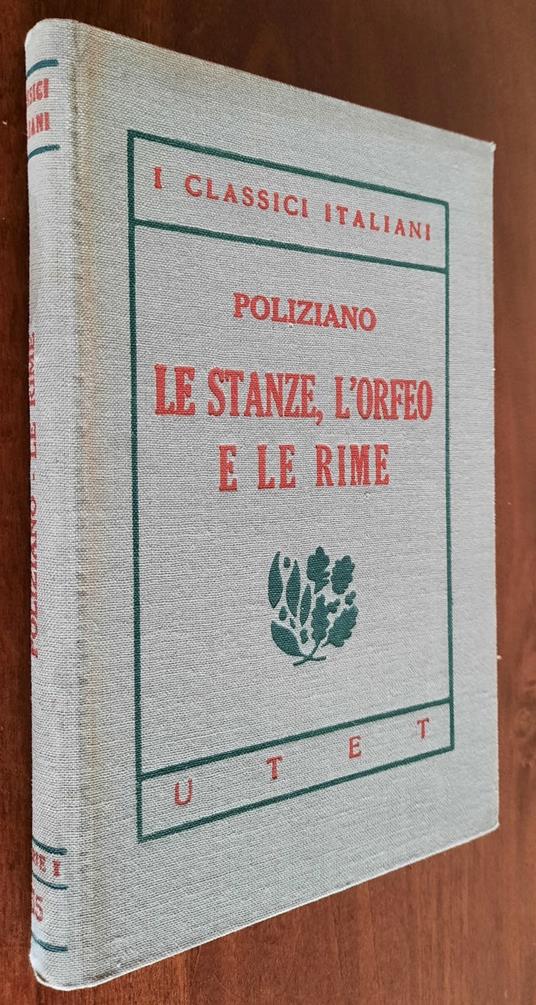 Le Stanze, L’Orfeo e Le Rime - Angelo Poliziano - copertina