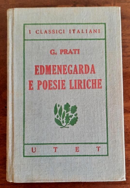 Edmenegarda e poesie liriche - Giovanni Prati - copertina