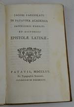 In patavina Academia professoris emeriti es historici Epistolae latinae