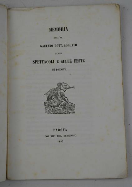 Memoria... sugli spettacoli e sulle feste di Padova - copertina