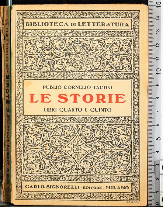 Le storie. Libri quarto e quinto - Publio Cornelio Tacito - copertina