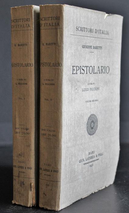 Epistolario. Vol 1-2 - Giuseppe Baretti - copertina