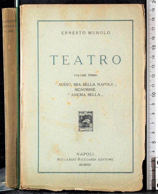 Teatro. Vol 1 - Ernesto Murolo - copertina