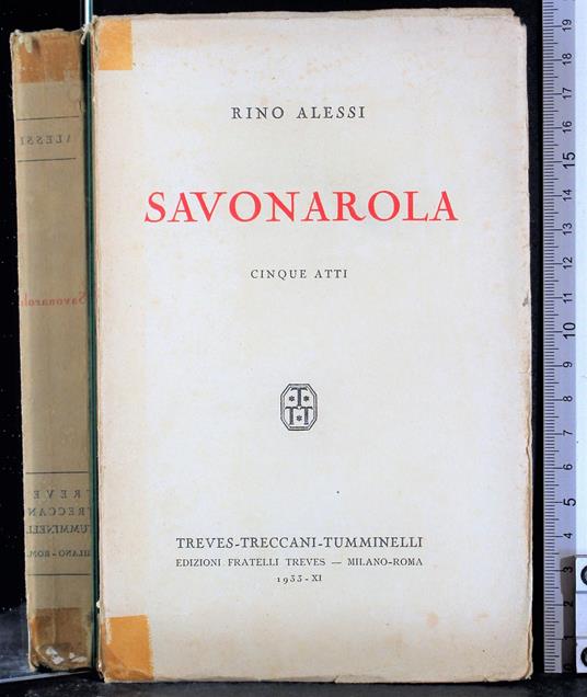 Savonarola - Rino Alessi - copertina