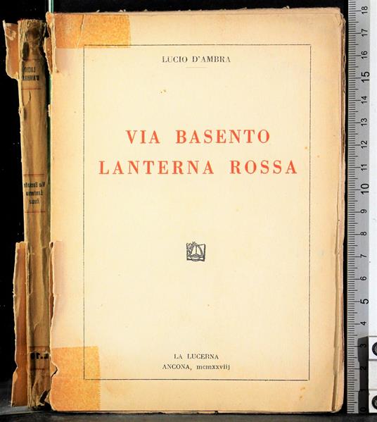 Via basento. Lanterna rossa - Lucio D'Ambra - copertina