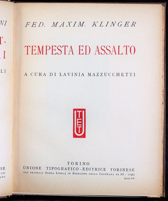 Tempesta ed assalto - Max Klinger - copertina