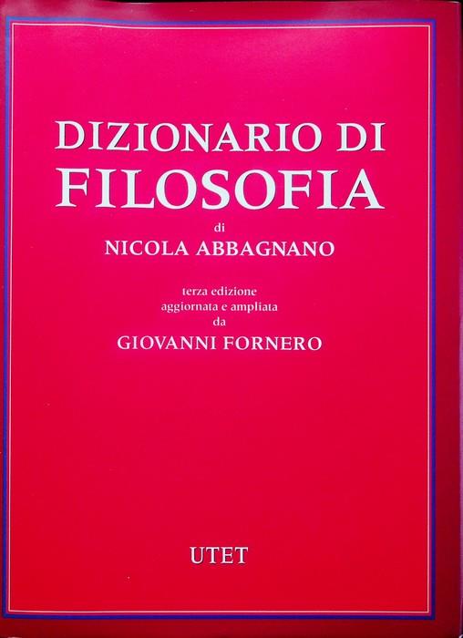 Dizionario di filosofia - Nicola Abbagnano - copertina