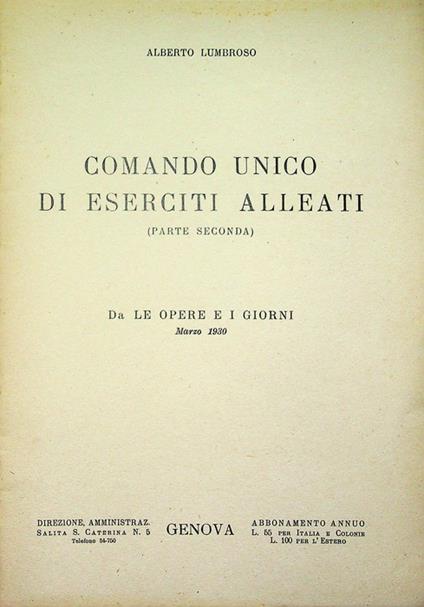 Comando unico di eserciti alleati: parte seconda - copertina