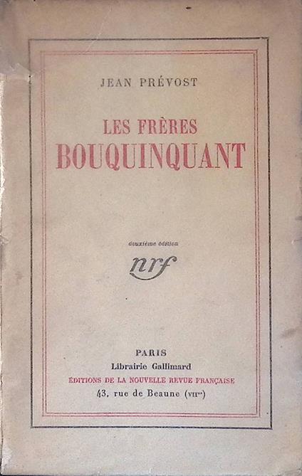 Les frères Bouquinquant - Jean Prevost - copertina