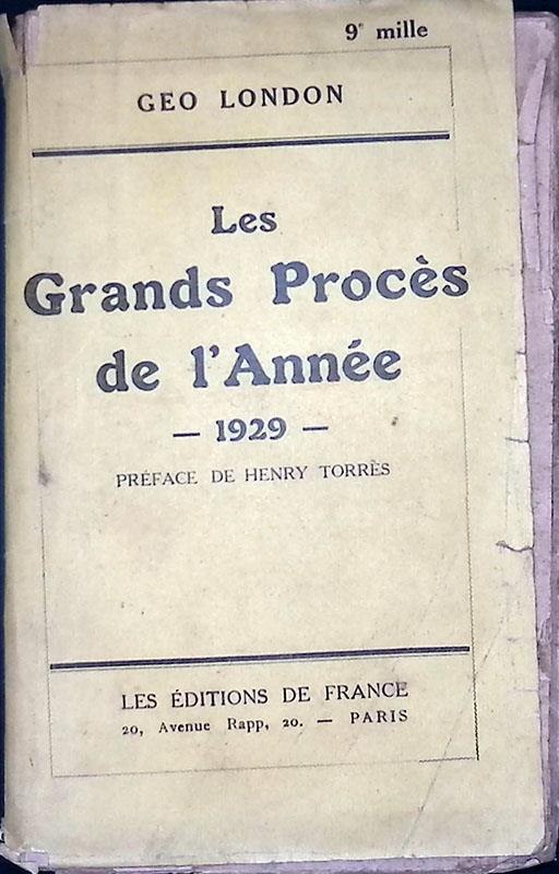 Les grands procès de l'année 1929 - copertina