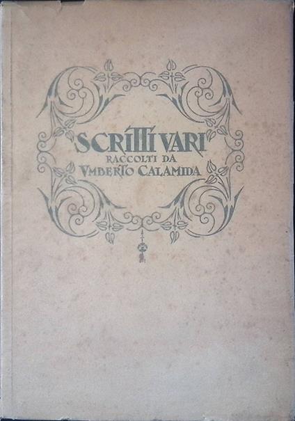 Scritti vari - copertina