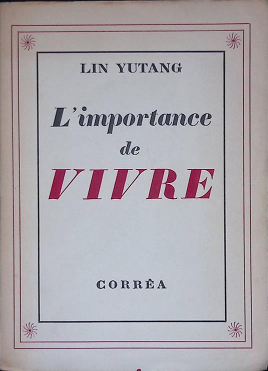 L' impotance de vivre - Yutang Lin - copertina