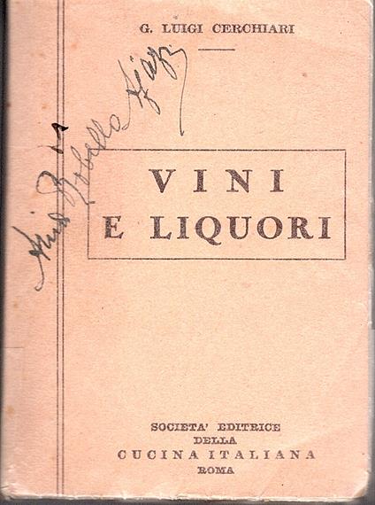 Vini e liquori e altre bevande - G. Luigi Cerchiari - copertina