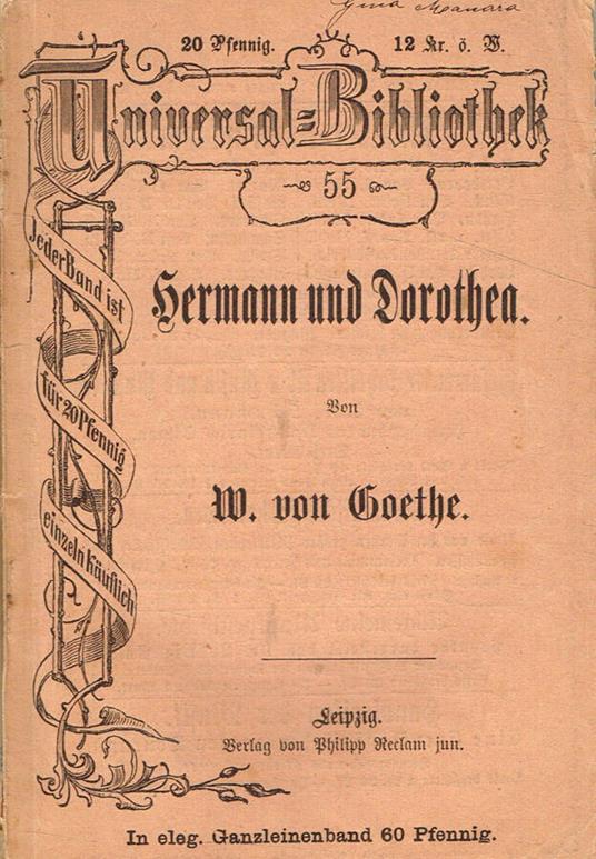 Hermann und Dorothea - Johann Wolfgang Goethe - copertina