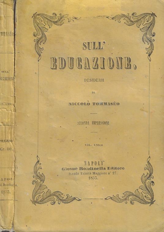 Sull'educazione, desiderii - Niccolò Tommaseo - copertina