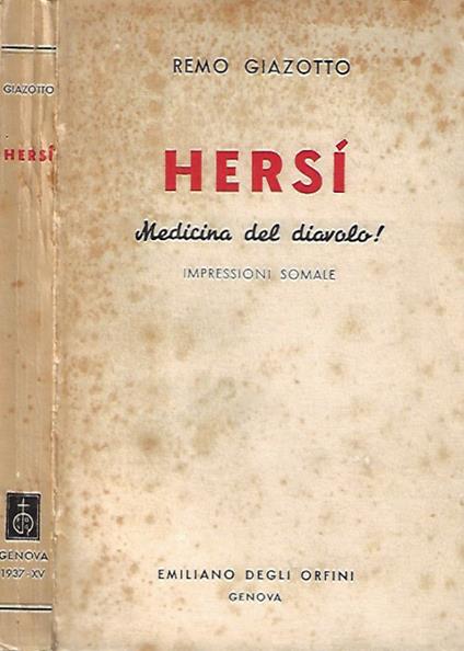 Hersi, medicina del diavolo! - Remo Giazotto - copertina