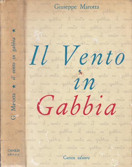 Il vento in gabbia - Giuseppe Marotta - copertina