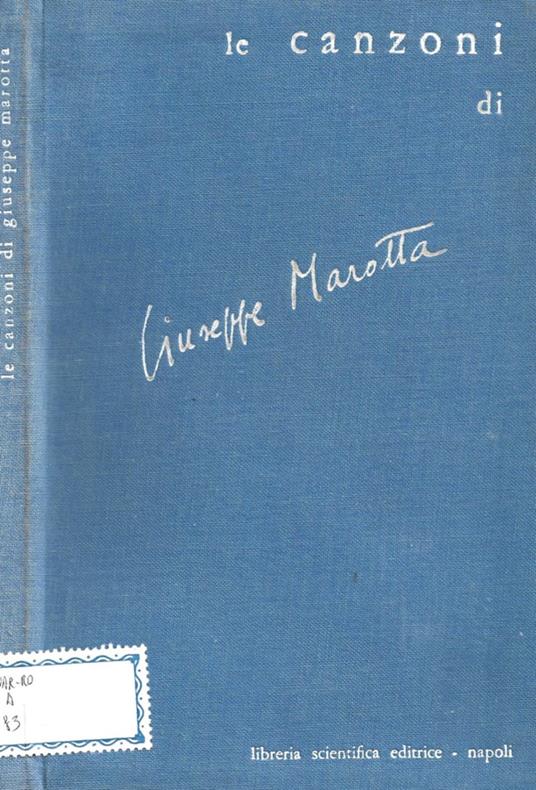 Le canzoni di Giuseppe Marotta - Giuseppe Marotta - copertina