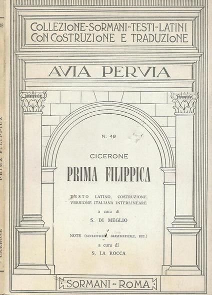 Prima Filippica - M. Tullio Cicerone - copertina