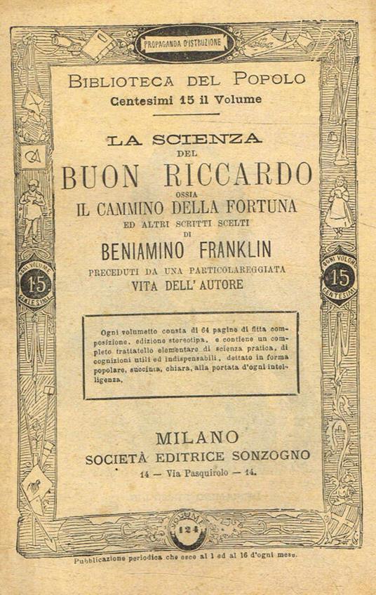 La scienza del buon Riccardo ossia il cammino della fortuna - Benjamin Franklin - copertina