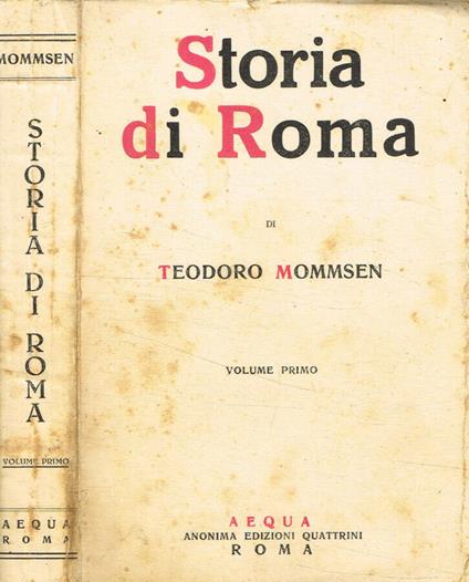 Storia di Roma vol.I - Theodor Mommsen - copertina