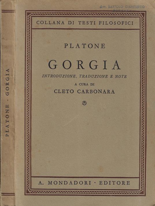 Gorgia - Platone - copertina