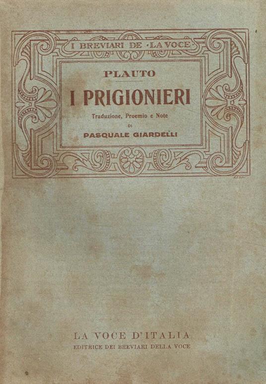 I prigionieri - T. Maccio Plauto - copertina
