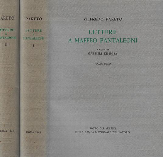 Lettere a Maffeo Pantaleoni 1890-1923 Vol. I-II - Vilfredo Pareto - copertina