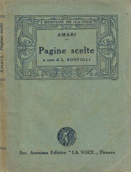 Pagine scelte - Michele Amari - copertina