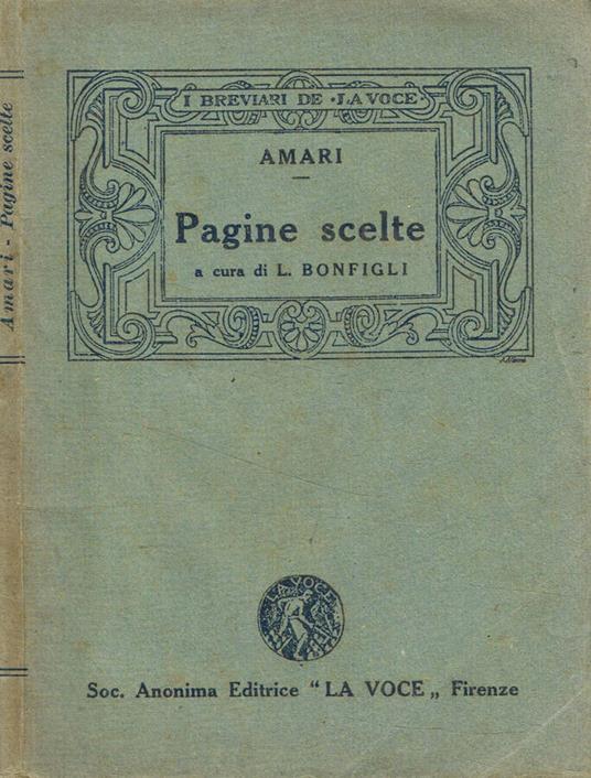 Pagine scelte - Michele Amari - copertina