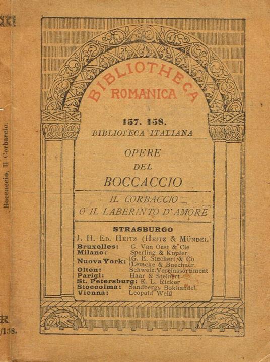 Il corbaccio o il laberinto d'amore - Giovanni Boccaccio - copertina