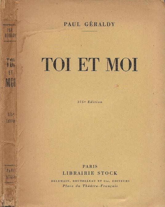 Toi et moi - Paul Géraldy - copertina