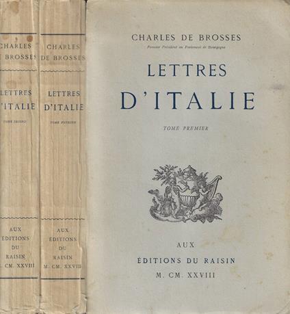 Lettres d'Italie - Charles de Brosses - copertina