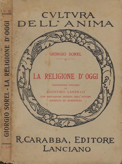 La religione d'oggi - Georges Sorel - copertina