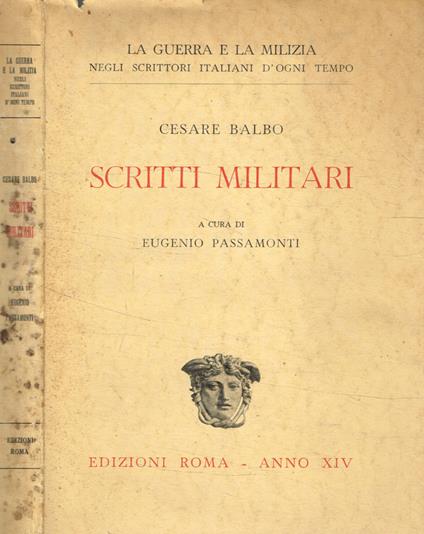 Scritti militari - Cesare Balbo - copertina