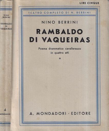 Rambaldo di vaqueiras - Nino Berrini - copertina