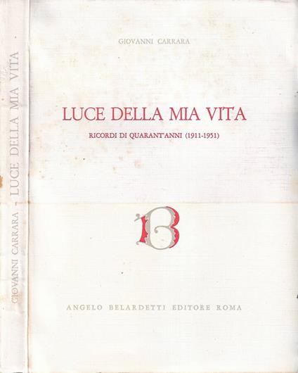 Luce della mia vita - G. B. Carrara - copertina