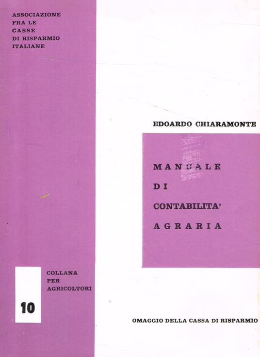 Manuale di contabilità agraria - Edoardo Chiaramonte - copertina