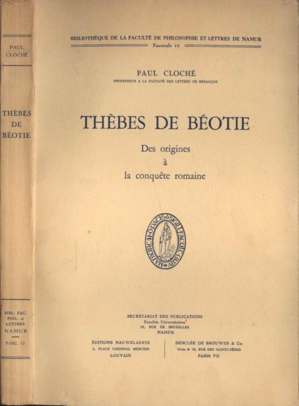 Thèbes de Béotie - Paul Cloché - copertina