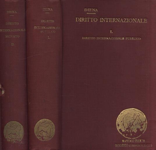 Diritto internazionale Vol. I - II - Giulio Diena - copertina