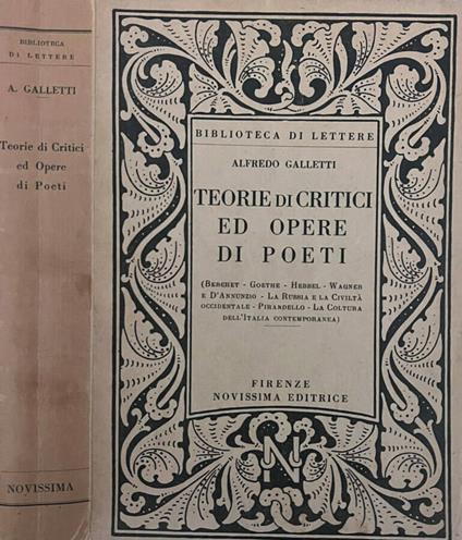 Teorie di critici ed opere di poeti - Alfredo Galletti - copertina