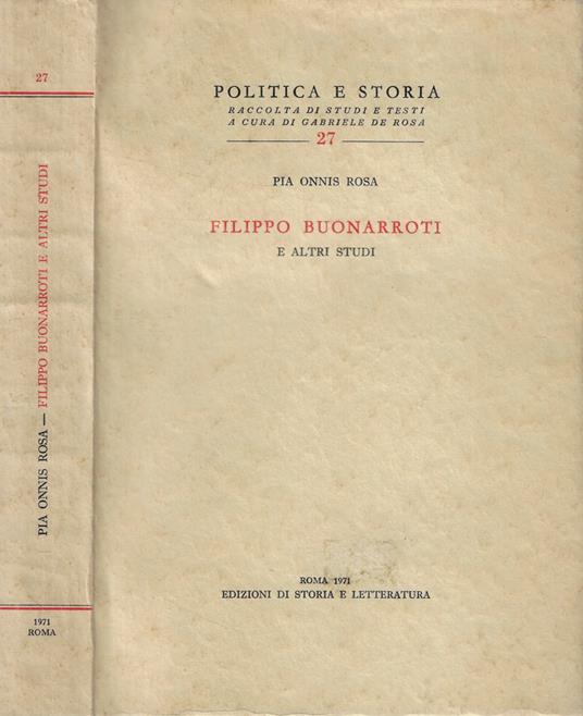 Filippo Buonarroti e altri studi - Pia Onnis Rosa - copertina