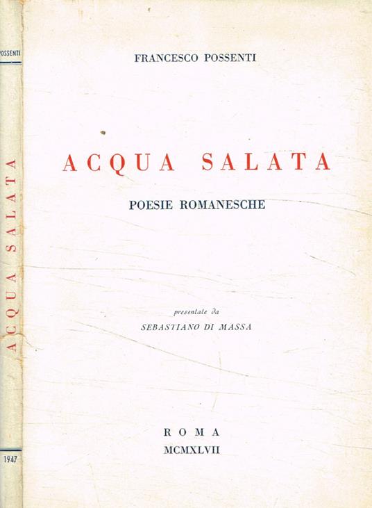 Acqua salata - Francesco Possenti - copertina
