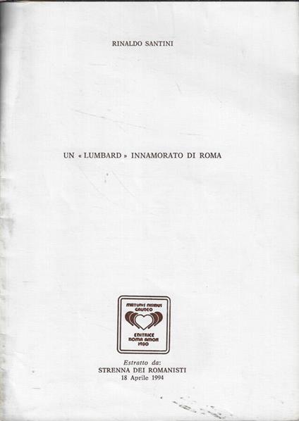 Un Lumbard innamorato di Roma - Rinaldo Santini - copertina